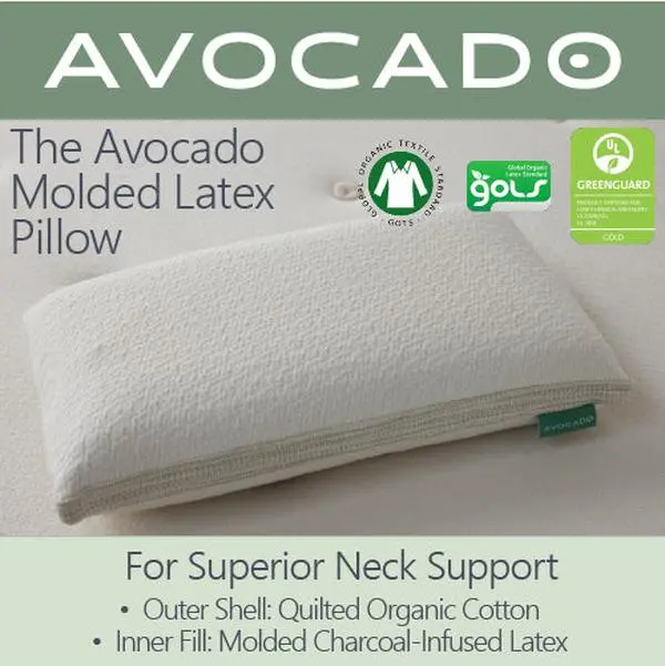 Avocado Molded Latex Pillow Avocado Molded Latex Pillow