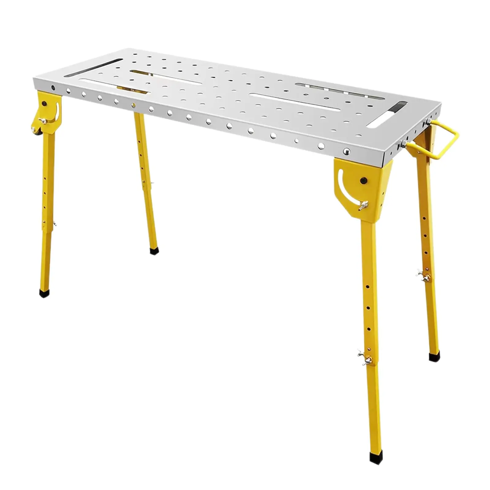 GARVEE 46" x 18" Folding Welding Table with Steel Workbench Top, Portable with Wheels, Adjustable Angle and Height, 1000LBS Capacity, Versatile Clamping Worktable for Garage and Wood Shop
