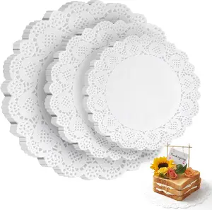 Paper Doilies, 36 Pack (12 Each 6.5, 8.5, 10.5)  Round Lace Paper Placemats for Cakes, Dessert Trays & Table Decor | Doilies for Thanksgiving Day, Wedding,  Party, Crafts