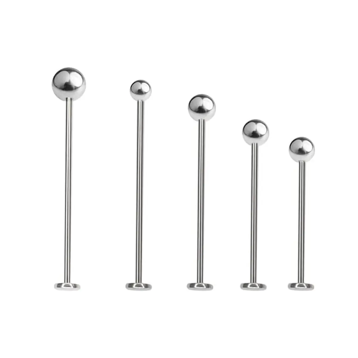 316L Surgical Steel 16G Cheek Dimple Piercing Jewelry Flat Back Tongue Rings Tragus Cartilage Extra Long Labret Monroe Lip Rings Studs Piercing Jewelry for Men Women 16mm-25mm