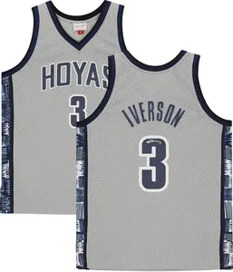 Allen Iverson Georgetown Hoyas Autographed Grey Replica Jersey - Fanatics Authentic Certified