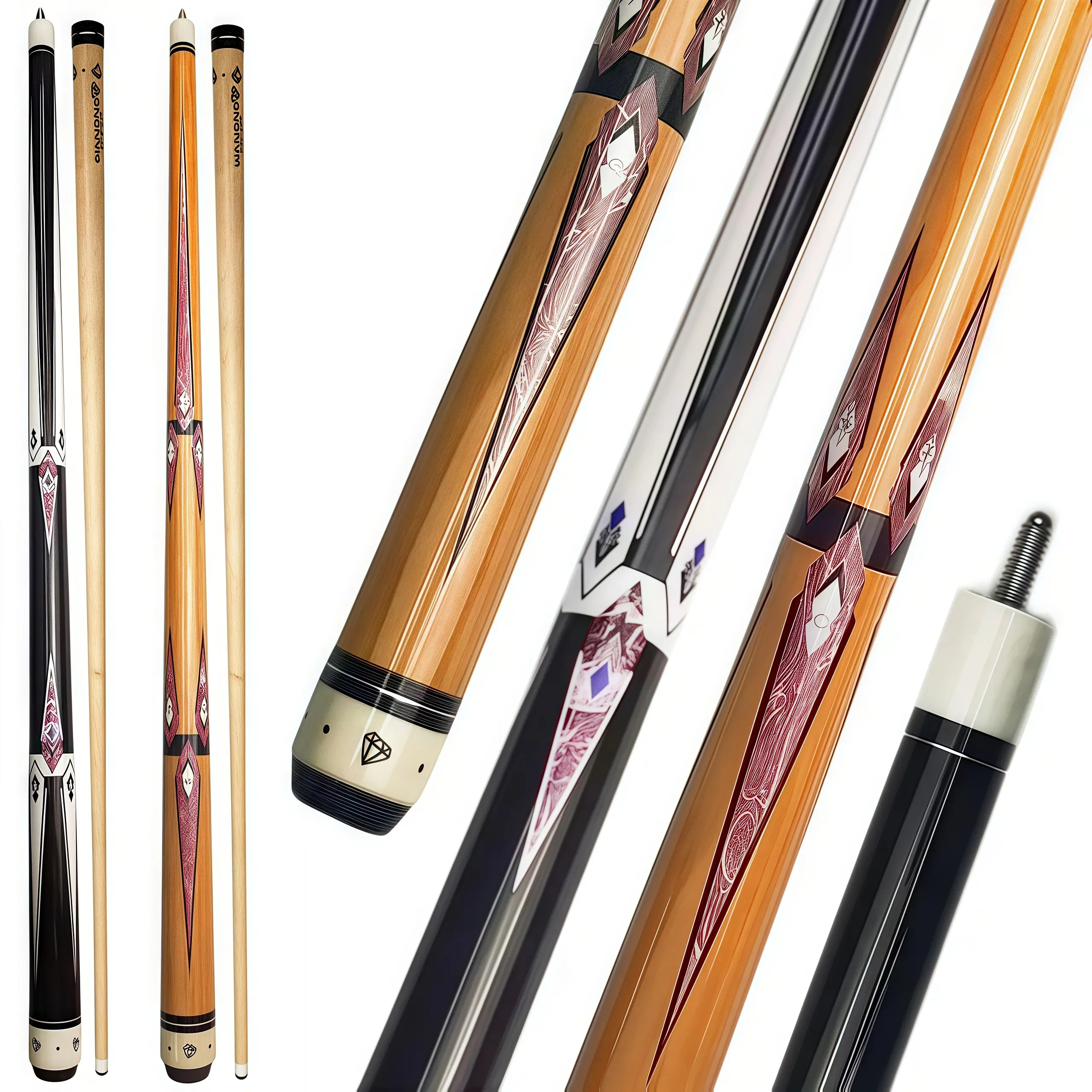 Lynk Cue Pool Cue, 2-Piece Canadian Maple Wood, 58 in 20 oz with 13mm Large Tip, Black & Yellow Design for Consistent Accuracy, Billiard Accessories for Beginners & Enthusiasts