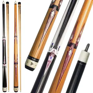 Lynk Handcrafted Canadian Maple 2 - Piece Pool Cue - 58" Length, 20oz, Large Tip | 9 - Ball/8 - Ball, Ideal for Beginners & Home Use, Perfect Gift for Couples, Dads & Billiards Lovers (Black & Yellow)