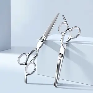 Professional Manual Hair Cutting Scissors Set, Thinning & Sharing Scissor, Stainless Steel, Sharp & Snag-Free Blades, Salon Kit for Barbers, Home, Stylists Daily Use