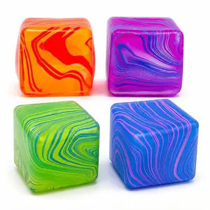 #SummerVibes 2pcs Stress-Relieving Soft Rubber Cubes, Ice Cube Sensory Toys, Anxiety-Relieving Soft Rubber Cubes, Multi-Colored Slow Rebound, Stress-Relieving Fidget Spinners