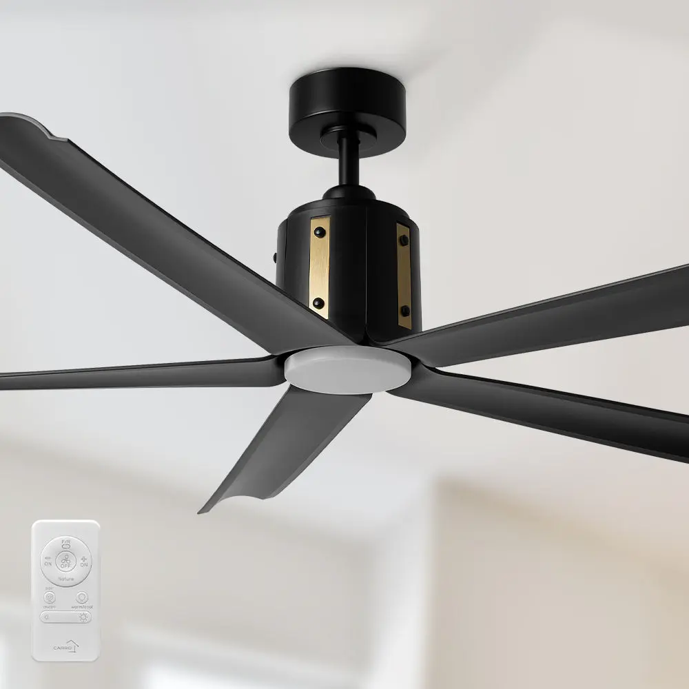 Zahar Modern Industrial Ceiling Fan with LED Light and Remote 60 inch