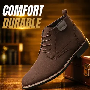 Men’s Business Casual Boots – Comfortable Footwear for Office & Work Wear  Leather Closed Toe Footwear Walking Shoes Army Shoes