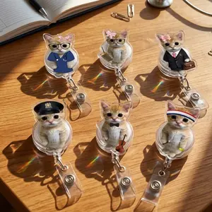 Adorable Ginger Kitten Career Collection Retractable Badge Reel for Nurses, Teachers, and Office Professionals