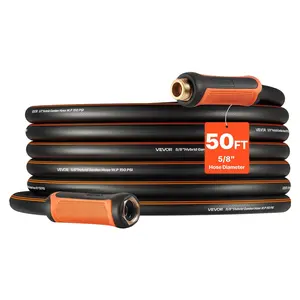 【Father's Day gift】VEVOR Garden Hose, 50 ft 5/8" Heavy Duty 4-Layer Rubber Water Hose, 150PSI Working & 600PSI Burst, Flexible & Non-kink Outdoor Waterhose with 3/4" Fitting, Lightweight Hoses for Gardening Cleaning