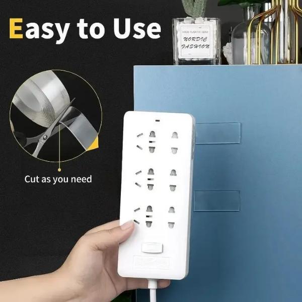 Double-Sided Heavy-Duty Tape (9.85 feet), Nano Double-Sided Tape, Transparent Mounting Tape, Reusable Waterproof Tape, No-Trace Magic Tape, Picture Hanging Adhesive Strips, Ideal for Home Decor Projects