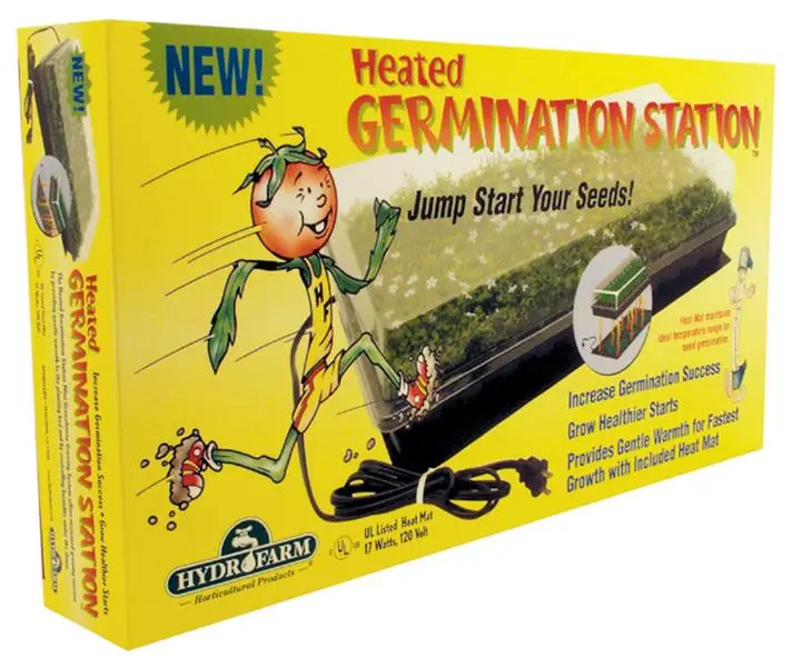 Hydrofarm 72-Cell Seed Starting Germination Station, 2" Humidity Dome, Heat Mat, Tray, 120V, 17W, 3.4 x 22.1 x 11.7 Inches (CK64050)