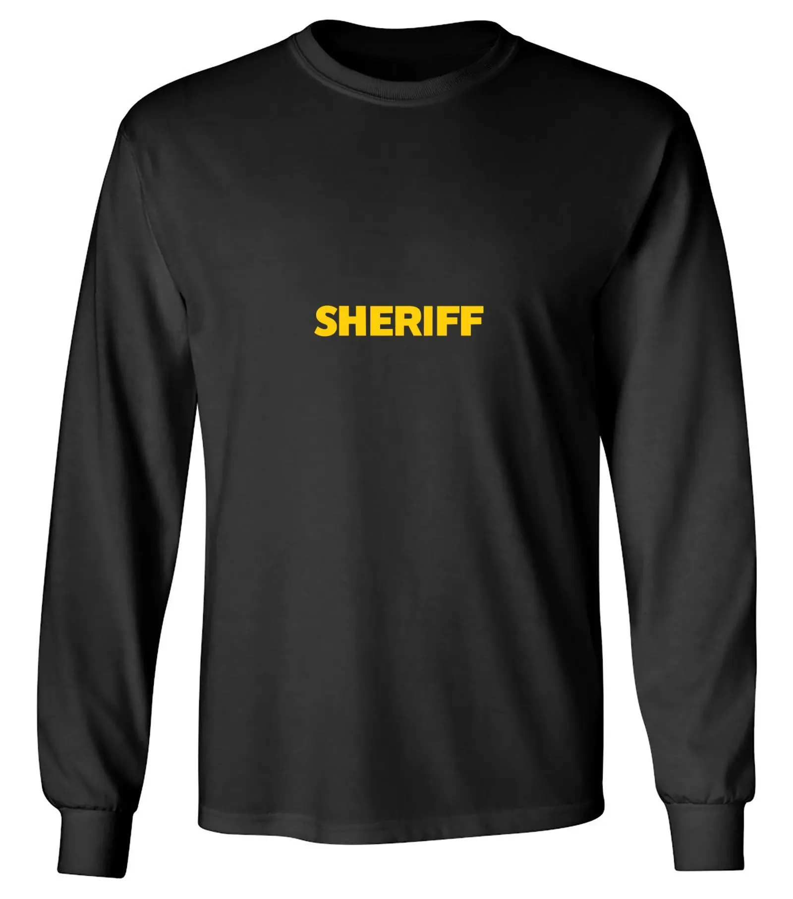 Men's Sheriff T-Shirt, Soft Long Sleeve Graphic Tee, Stylish Novelty Apparel for Halloween, Christmas Gift, Father's Day, Longsleeves, Menswear