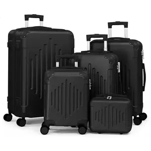 【Summervibes】Ubesgoo Luggage Set 5 Piece Suitcase Sets with TSA Lock Moulded Corner 4 Spinner Wheels, ABS Hardside Trolley Travel Case for Carry On Check-in Business Trip