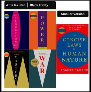 Robert Greene 5-Book Set (CONCISE EDITIONS) – Exact Copy Set | 48 Laws of Power, Art of Seduction, Mastery & More (Smaller Version)
