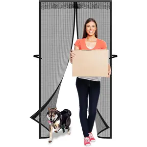 Heavy Duty  Screen Door - Fits Door Size 38x82inch, Self-Closing, Easy Install, Mesh  Screen Door Fresh Air Flow & Keep  Out - Pet and  Friendly,   Design Black