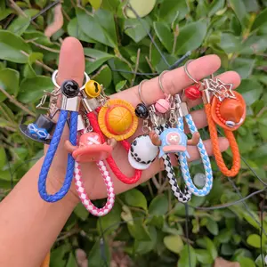 Pirates Anime Keychains | Durable Handmade Clay Japanese Cartoon Key Ring | Bag Pendant Decoration Gift