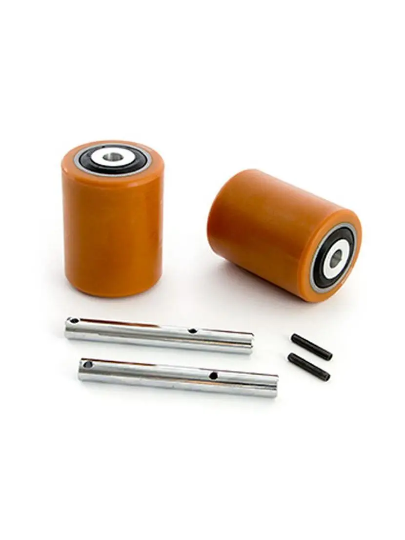 Yale Load Wheel Kit for MPB 045 VG Electric Pallet Truck, Butterscotch Polyurethane Assembly, Easy Install, Bearings, Wheels+Axles, Wheels+Bearings, Assembled, 7.75 Lbs, Cost Effective, 2 Load Wheel Assemblies