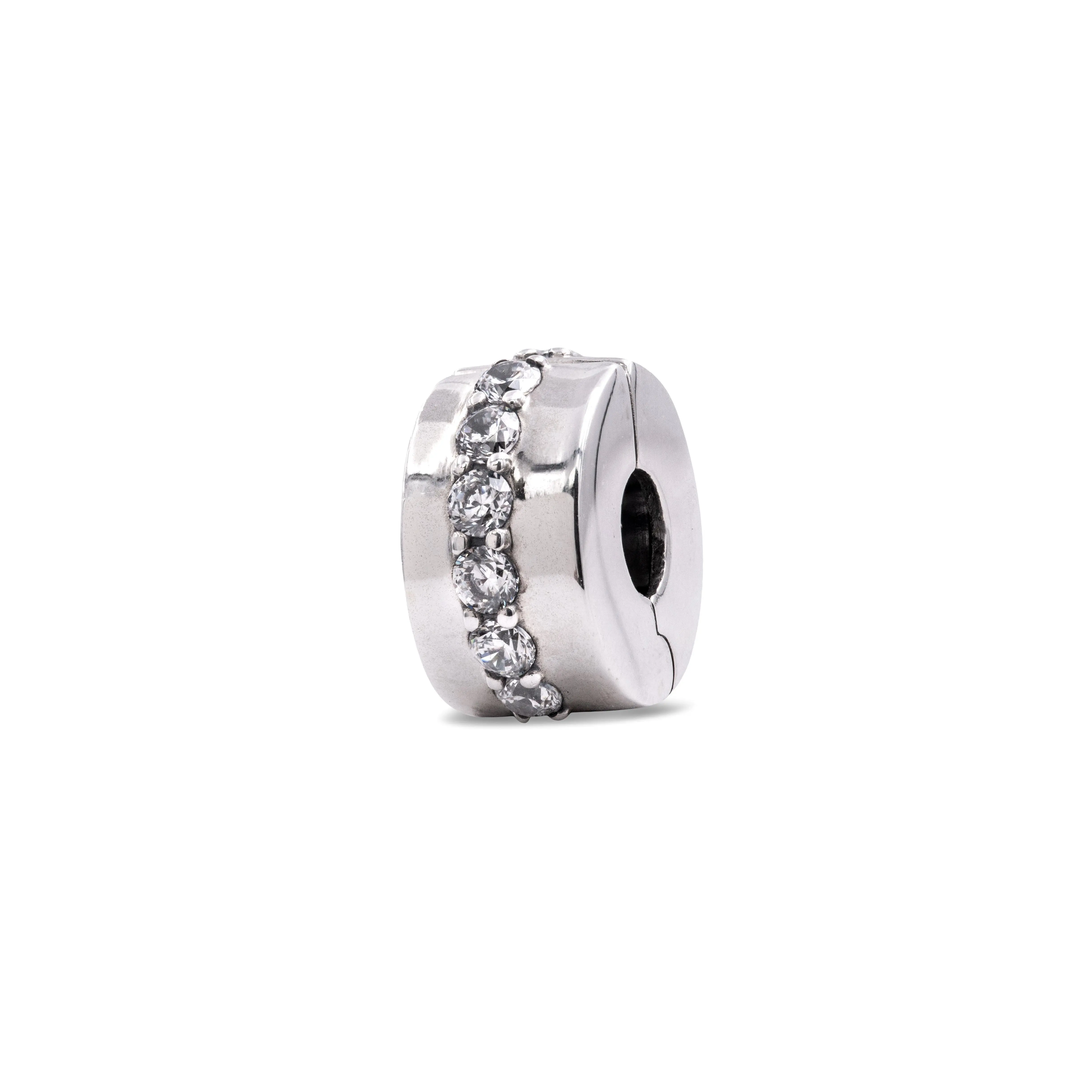 Pandora Shining Path Clip Spacer - 791972CZ, Cubic Zirconia, Classic, Sparkle Line, Casual