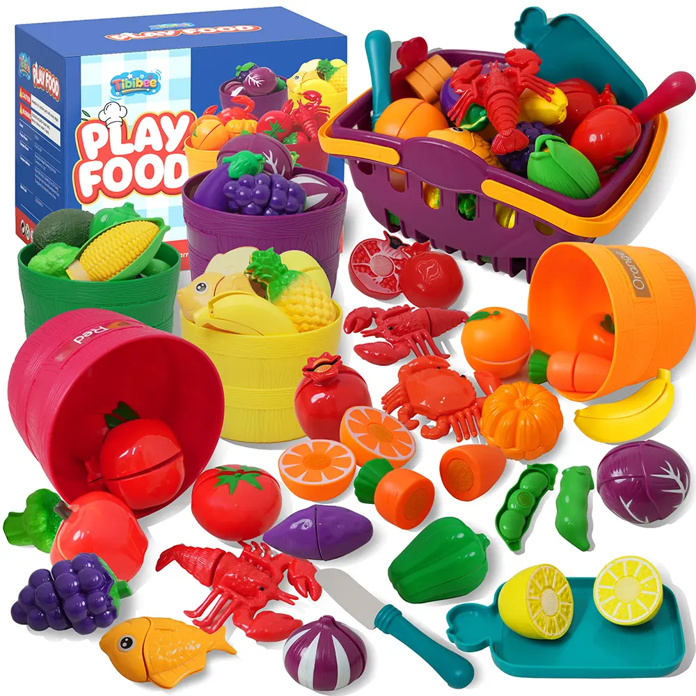 # kitchen playset  Play Food for Kids Kitchen CuttingFruits Toys for Toddlers Pretend VegetablesGift for Boys Girls Educational Toys
