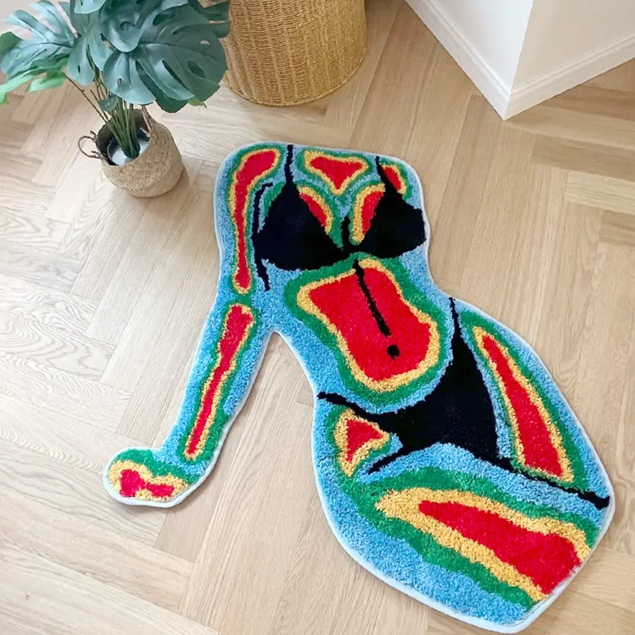 Handmade Female Body Rug Shape Tufted Carpet Plush Fluffy Soft Multiple Color Home Decor Living Room Bedroom Room aesthetic Floor Rug Abstract Rug