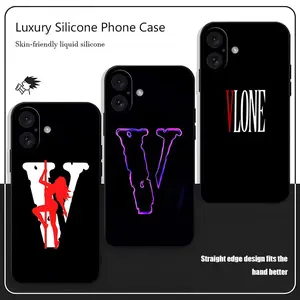 Fashion VLONES LOOG Brand Phone Case For iPhone 17 16 15 14 13 12 X XR XS 8 Plus Mini Pro Max Soft black Shockproof Cover