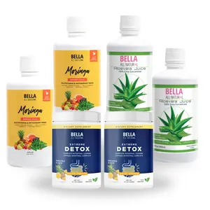 Bella All Natural Kit - 2 Moringa Juice, 2 Aloe Vera Juice, 2 Piña Colon Cleanse Powder