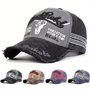 Unisex Vintage Letter Embroidered Baseball Cap Outdoor Sport Adjustable Sunscreen Leisure Hat Spring Autumn Travel Tourism Beach Vacation