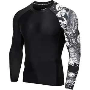 Men's Long Sleeve UPF 50+ Baselayer Skins Performance Fit Compression Rash Guard