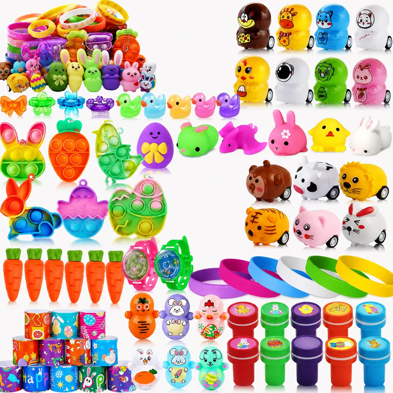 132 PCS Easter Egg Fillers for Kids, Bulk Easter Basket Stuffers, Mini Fidget Toys Party Favors, Easter Egg Hunt Prizes, Classroom Rewards, Goodie Bag Stuffers for Boys Girls Toddlers