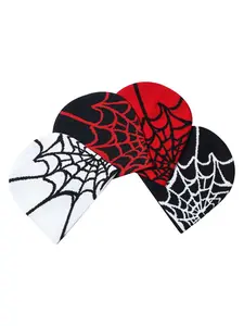 Unisex Spider Web Knit Beanie Fitted Hat, Outdoor Ready Warm Woolen Cap, Cold Weather Protection, Fashionable Spider-Man Design Web Pattern, One Size Fits All
