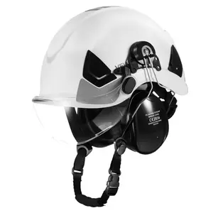 Summervibes VEVOR Industrial Safety Helmet, ANSI/ISEA Z89.1 Approved ABS Hard Hat with Visor Earmuffs, 6-Point Ratchet Suspension, Adjustable Vented Hardhat for Men Women, for Outdoor Construction Workwear