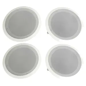 Pyle Home PDIC Series 8" 250W Round Flush Mount Wall Ceiling Speakers (4 Pack)