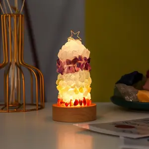 Night Light Crystal Light Natural Healing Crystal Gorgeous Stone Gemstone Jewelry Energy Love Girlfriend Boyfriend Souvenir Valentine Father Mother Anniversary New Year Christmas Halloween Birthday Gift