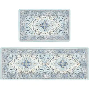 Anti  Kitchen Mats for Floor 2 count Set, Cushioned Memory  Kitchen Rug, Non Slip Kitchen Runner Rug Carpet,  Kitchen Sink Area Rug Comfort Standing Mat for Kitchen Laundry