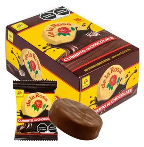 De La Rosa Mazapan Chocolate Covered Mexican Peanut Candy (16 Pieces) Marzipan Sweet Snack Bonbon Candies Sugar, Dulces Mexicanos Dessert