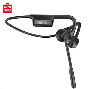 MINISO Open Ear Air Conduction Headphones Music Earphones Wireless Bluetoeth 5.4 Headset with Long Playtime Built-in ENC Mic Hi-Fi Sound Lightweight Earbuds for Home Commute Office Call Center Meeting Use