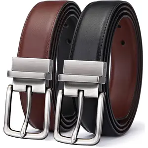 Men's Belt,Reversible Belt Adjustable For Gift Men 1.25"-Cut For Fit-2 Sides in 1 Belt(Not 2)