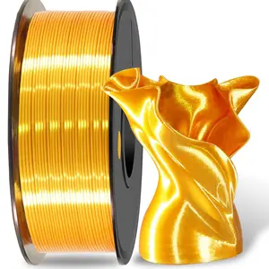 3D Printer Silk Filament,Shiny Silk PLA Filament 1.75mm, Smooth Silky Surface, Great Easy to Print for 3D Printers, Dimensional Accuracy +/- 0.02mm, Silk Gold 250g