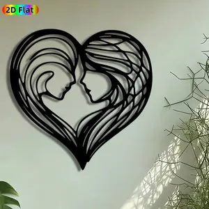 1pc Mother and Child Heart Silhouette Metal Wall Art, Intimate Parent-Child Statue Mural, Intricate Craftsmanship, Perfect for Mothers Day, Anniversary Decor, Perfect for Living Room Bedroom Nursery Decor, Ideal Gift for Family-Oriented Enthusiasts.