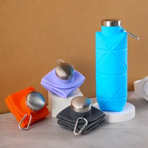 Collapsible Food-Grade Silicone Water Bottle Diamond-Shaped Portable Outdoor Sports Flask for Hiking & Cycling Hydration Solution
