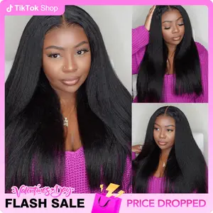 Vshow Kinky Straight Drawstring V Part Wigs For Women No Leave Out Install V Part Wig 250% Density Flat Edge Machine Made Half Wigs #springfresh