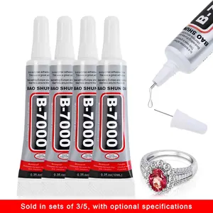 B-7000 Jewelry Bead Glue for Jewelry Making, Crystal Clear Multipurpose Super Adhesive Strong Instant Bond Glue for Rhinestone Crafts Fabric Metal Stone Nail Art Wood Glass