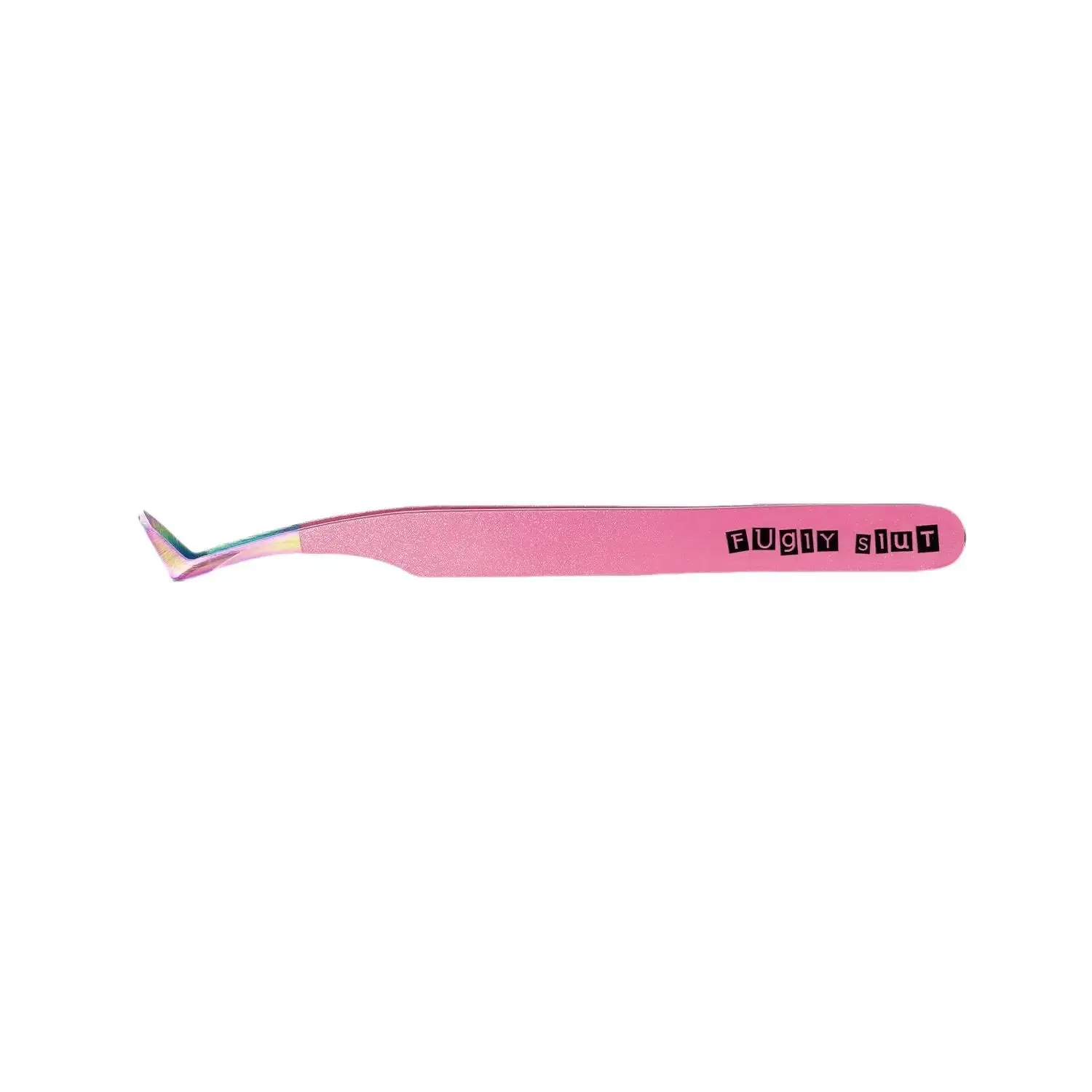 LASH ANARCHIST L Curve Lash Tweezer 'Fugly Slut' - The Plastics Collection, Pink Tweezer for Lash Application