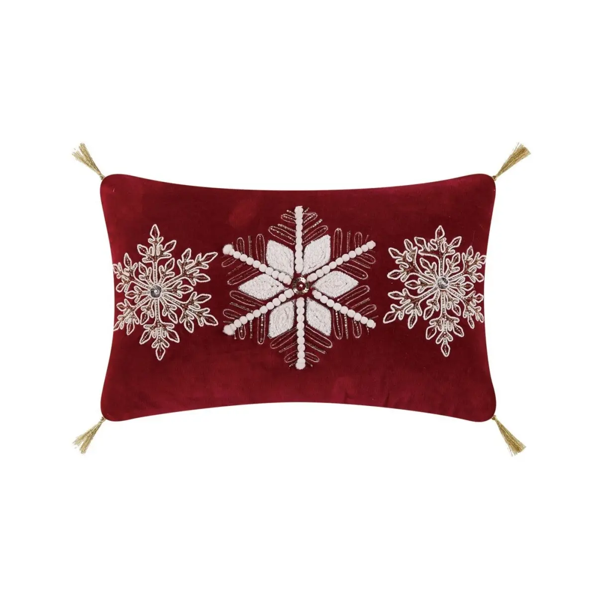 Peking Handicraft 31DD30C18OB 12 x 18 in. Gilded Snowflakes Embroidered Decorative Pillow