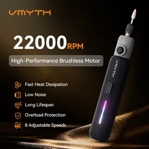 VMYTH Brushless Rotary Tool Kit iPen E3 , 67PCS Mini Cordless Rotary Tool with RGB Display, Brushless Motor, 22000 RPM, 8-Speed Electric Engraving Pen  Accessories for Sanding Polishing Drilling Carving Cutting DIY Crafts Drill Bits, for 3D printer