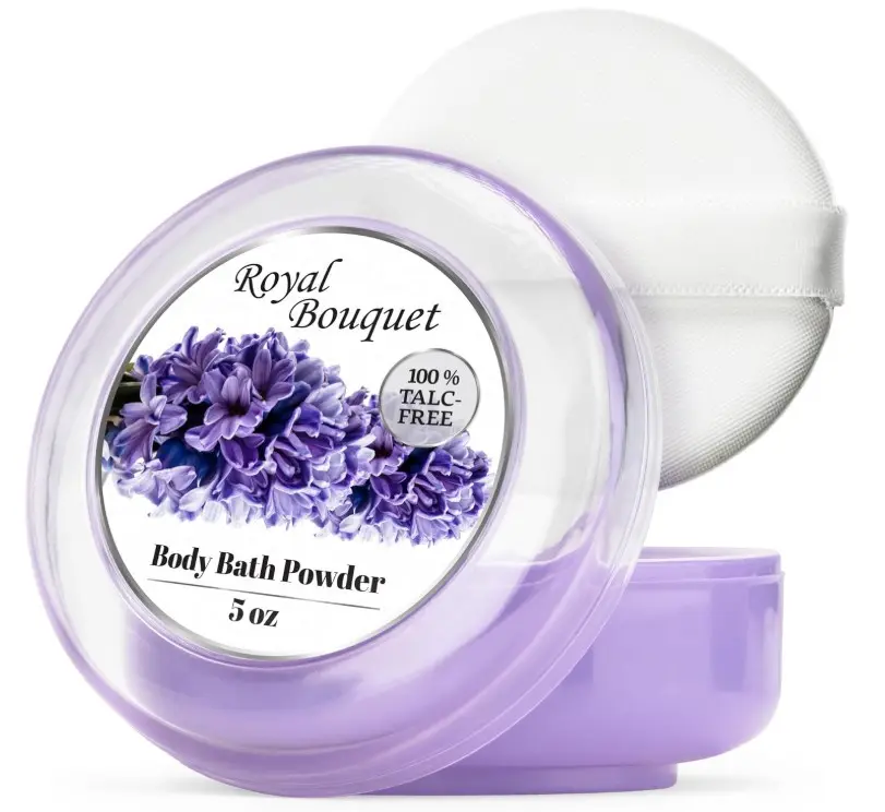 R-NEU Body Powder for Women with Powder Puff, Talc-Free, Elegant Royal Bouquet Scented Dusting Powder, After Bath for Soft Skin, Extra Large, 1 Pack (5oz)