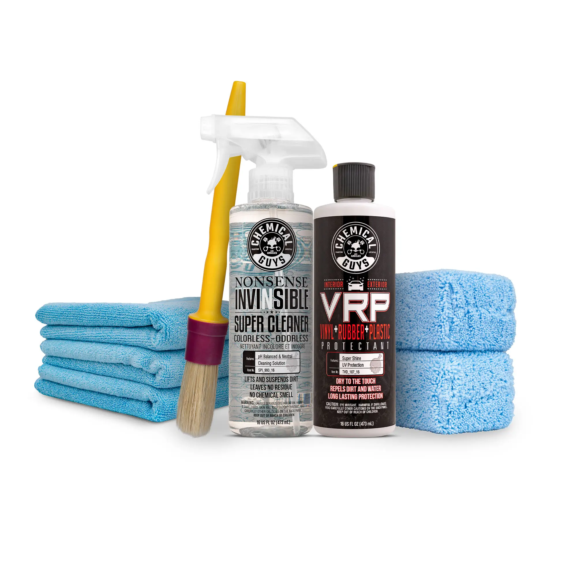 Chemical Guys Trim Restoration Car Wash Kit - 16oz Nonsense All-Purpose Degreaser, VRP, Applicators, Microfiber Towel, Car Detailing Tools, Automobile Cleaner for Automotive Trim Care