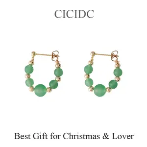 Handmade Green Jade Earrings For Daily Wear Christmas Gift Sterling Silver