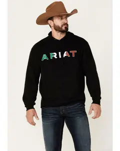 Ariat Men's Mexico Flag Logo Black Pullover Hoodie