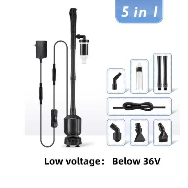 Hygger 2026 Upgraded 360GPH  Electric Aquarium Cleaner, 36V DC Auto Fish Tank Gravel Cleaning kit 5 in 1 Change Water and Wash Sand Filter for Aquarium 10-200 Gallon — NOT for Fine Sand (Risk of Clogging)